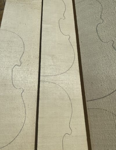 Spruce tops for viola and violin detail
